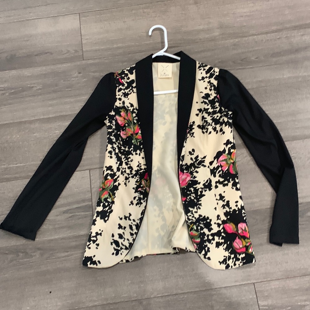 Black and floral blazer